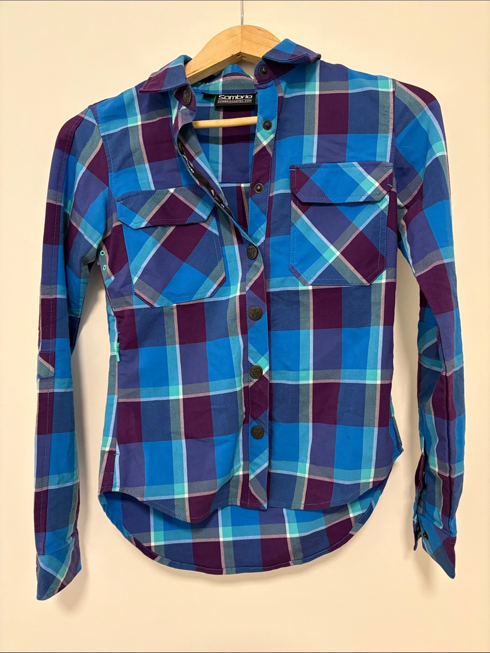 Sombra Women's Blue & Purple Plaid Button-Down Shirt